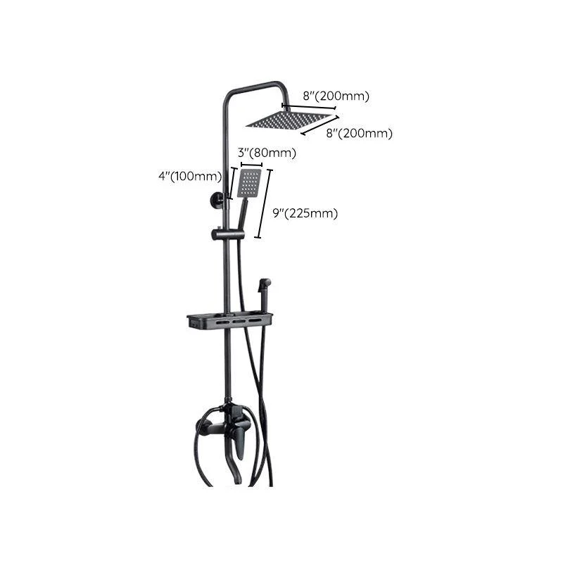 Adjustable Spray Pattern Shower Combo Metal Shower Tap Arm Shower Head with Slide Bar -Bathlova