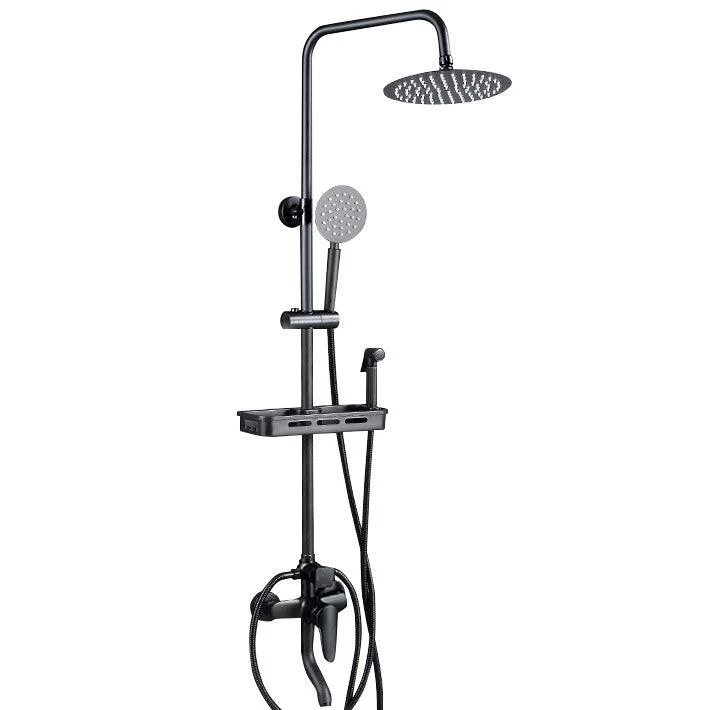 Adjustable Spray Pattern Shower Combo Metal Shower Tap Arm Shower Head with Slide Bar -Bathlova