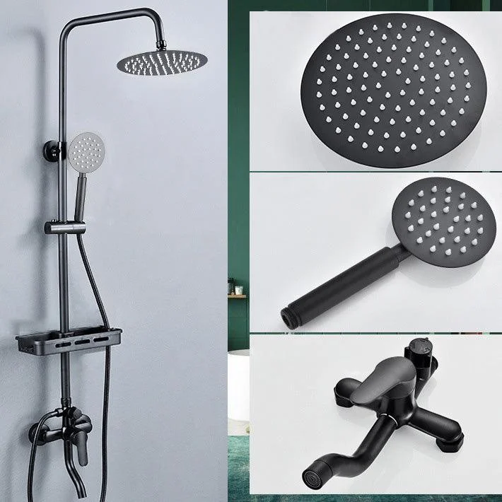 Adjustable Spray Pattern Shower Combo Metal Shower Tap Arm Shower Head with Slide Bar -Bathlova