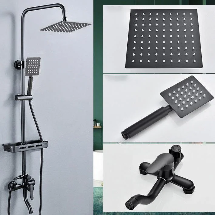 Adjustable Spray Pattern Shower Combo Metal Shower Tap Arm Shower Head with Slide Bar -Bathlova