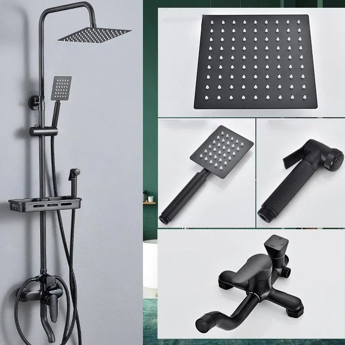 Adjustable Spray Pattern Shower Combo Metal Shower Tap Arm Shower Head with Slide Bar -Bathlova