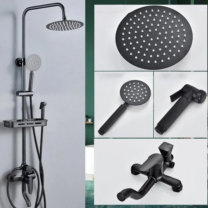 Adjustable Spray Pattern Shower Combo Metal Shower Tap Arm Shower Head with Slide Bar -Bathlova