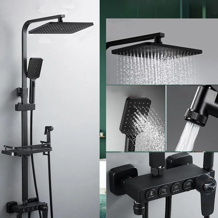 Adjustable Spray Pattern Shower Combo Metal Shower Tap Arm Shower Head with Slide Bar -Bathlova