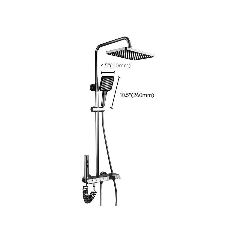 Adjustable Spray Pattern Shower Combo Stainless Steel Shower Tap Arm Shower Head -Bathlova