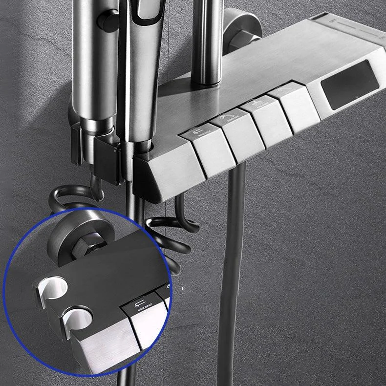 Adjustable Spray Pattern Shower Combo Stainless Steel Shower Tap Arm Shower Head -Bathlova