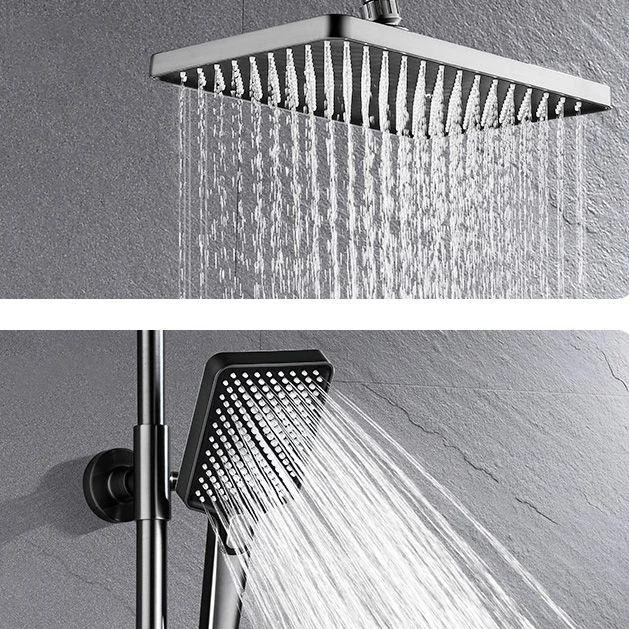 Adjustable Spray Pattern Shower Combo Stainless Steel Shower Tap Arm Shower Head -Bathlova