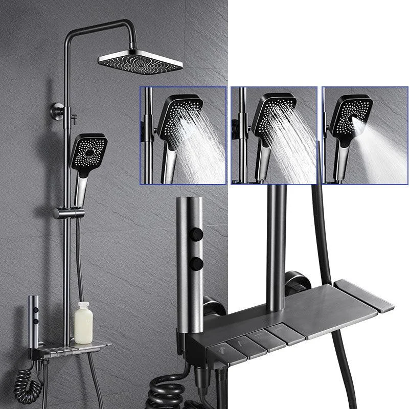 Adjustable Spray Pattern Shower Combo Stainless Steel Shower Tap Arm Shower Head -Bathlova