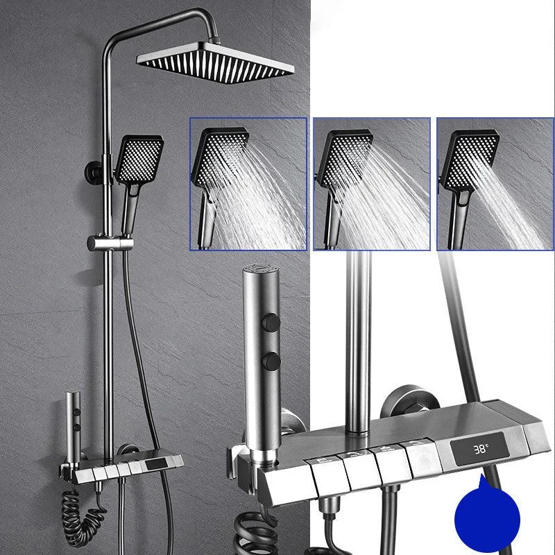 Adjustable Spray Pattern Shower Combo Stainless Steel Shower Tap Arm Shower Head -Bathlova