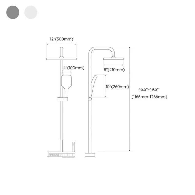 Adjustable Spray Pattern Shower System Square Wall Mounted Shower Hose Shower System -Bathlova