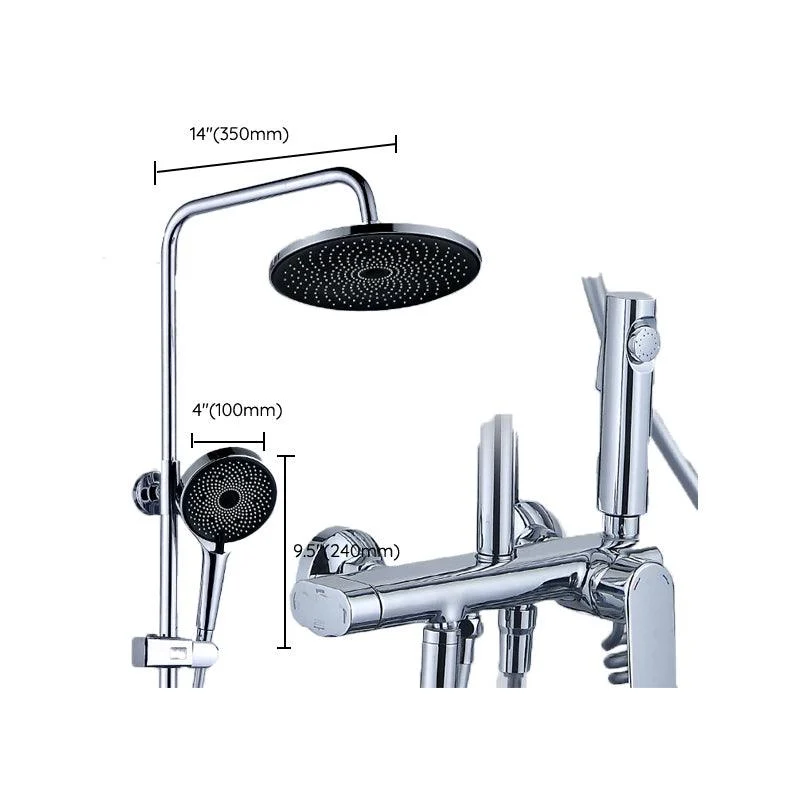 Adjustable Spray Pattern Shower System Valve Included Brass Wall Mounted Shower Combo -Bathlova