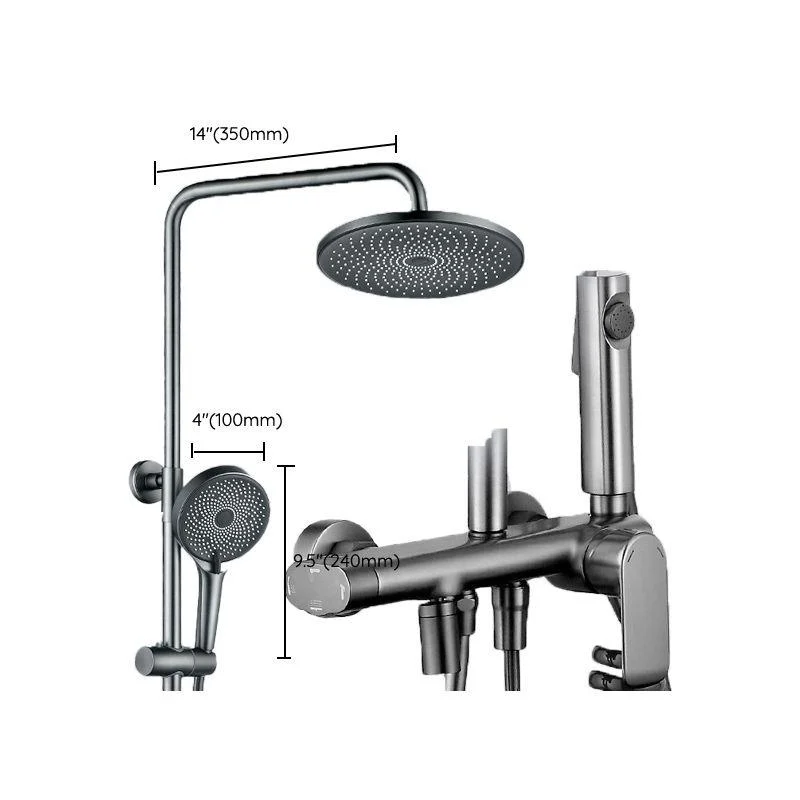 Adjustable Spray Pattern Shower System Valve Included Brass Wall Mounted Shower Combo -Bathlova