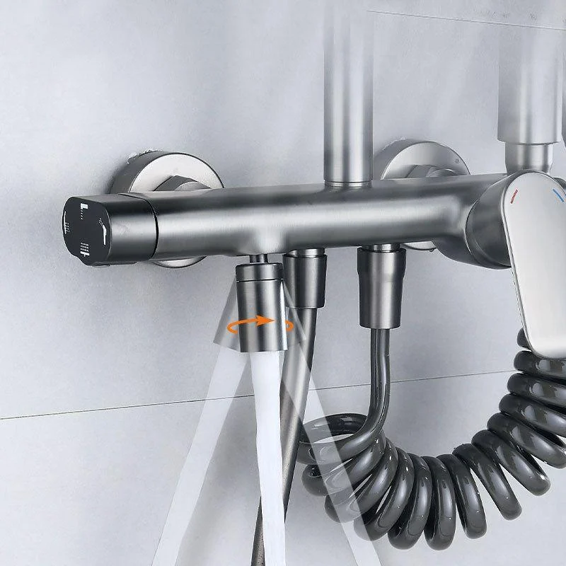 Adjustable Spray Pattern Shower System Valve Included Brass Wall Mounted Shower Combo -Bathlova