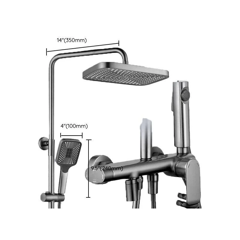 Adjustable Spray Pattern Shower System Valve Included Brass Wall Mounted Shower Combo -Bathlova