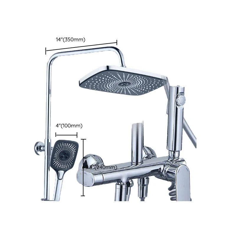 Adjustable Spray Pattern Shower System Valve Included Brass Wall Mounted Shower Combo -Bathlova