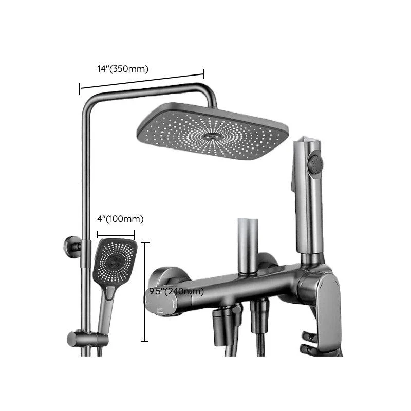 Adjustable Spray Pattern Shower System Valve Included Brass Wall Mounted Shower Combo -Bathlova