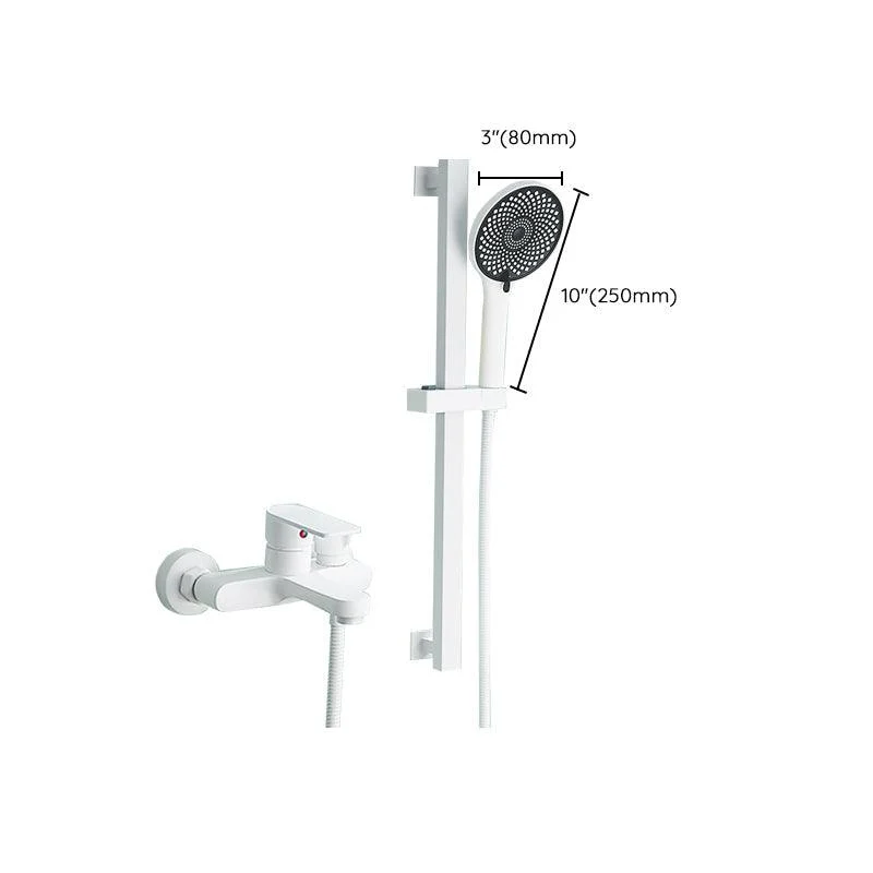 Adjustable Spray Pattern Shower System Wall Mounted White Lever Handle Shower System -Bathlova