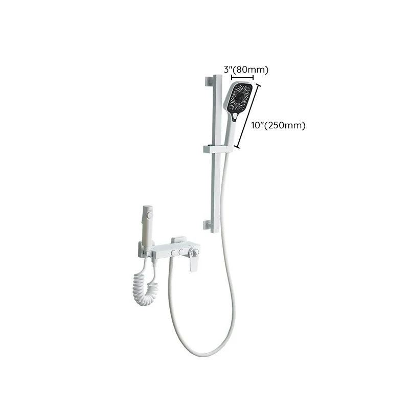 Adjustable Spray Pattern Shower System Wall Mounted White Lever Handle Shower System -Bathlova