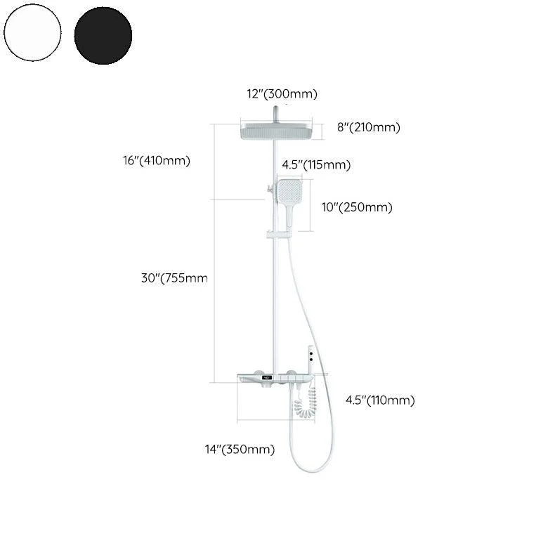 Adjustable Spray Pattern Shower System with Thermostatic Brass Wall Mounted Shower Combo -Bathlova