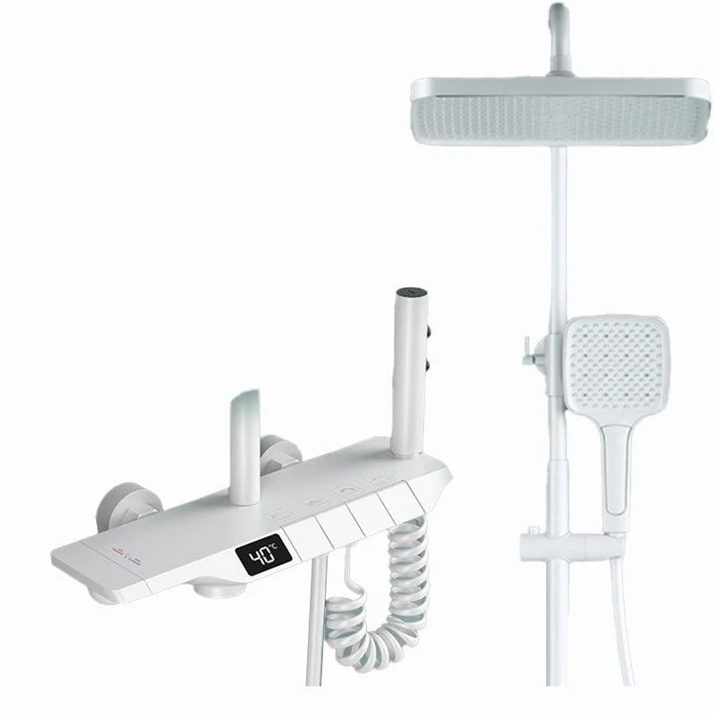 Adjustable Spray Pattern Shower System with Thermostatic Brass Wall Mounted Shower Combo -Bathlova