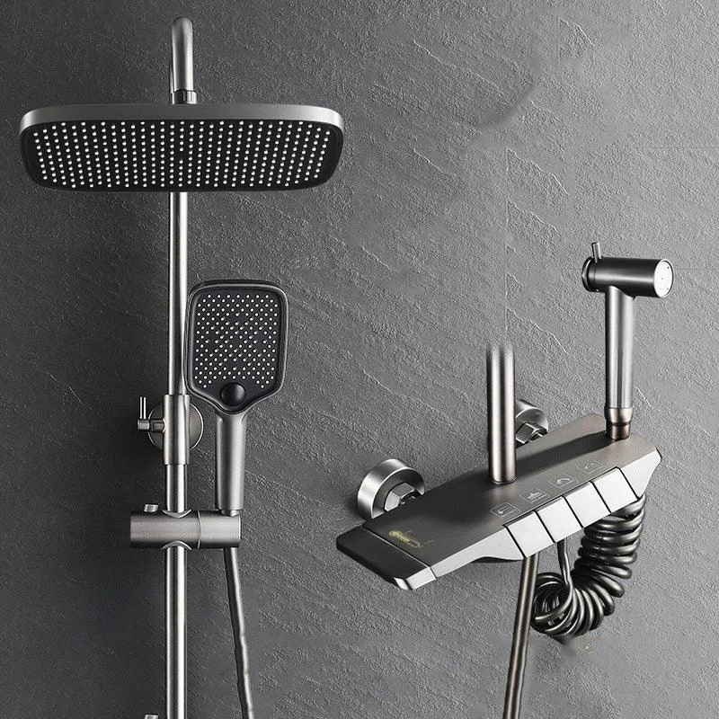 Adjustable Spray Pattern Shower System with Thermostatic Brass Wall Mounted Shower Combo -Bathlova