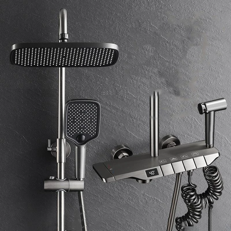 Adjustable Spray Pattern Shower System with Thermostatic Brass Wall Mounted Shower Combo -Bathlova