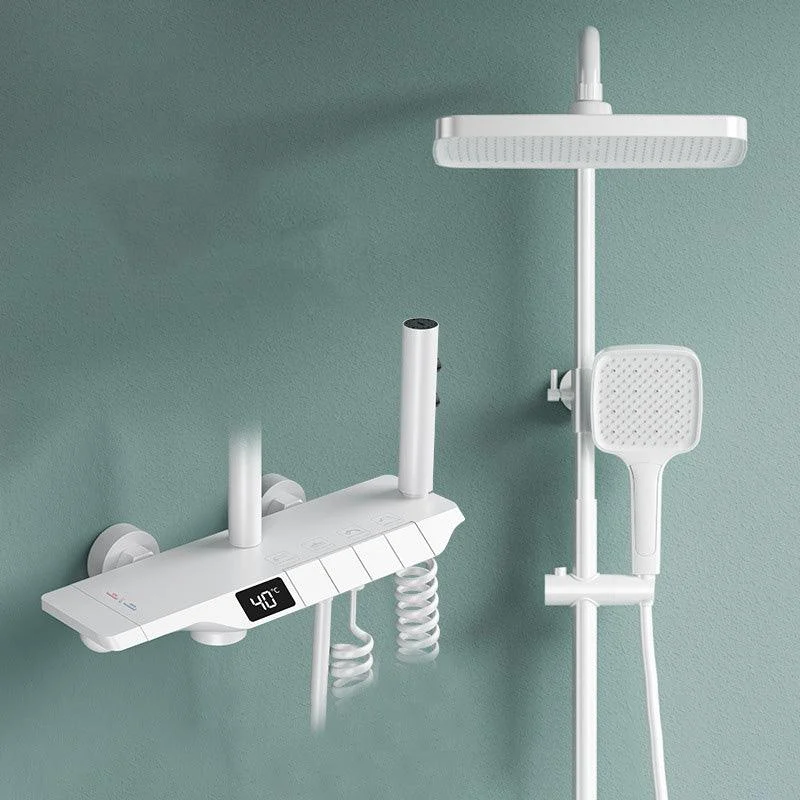 Adjustable Spray Pattern Shower System with Thermostatic Brass Wall Mounted Shower Combo -Bathlova