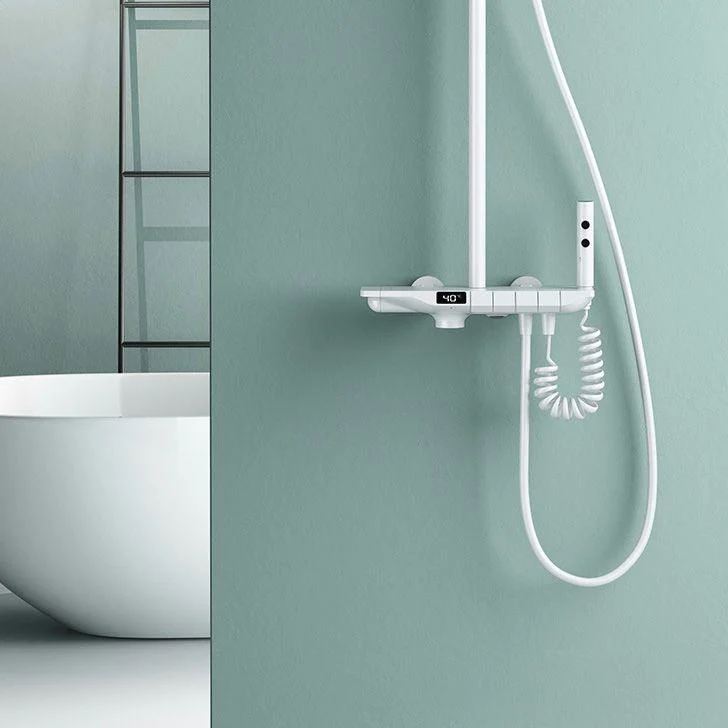 Adjustable Spray Pattern Shower System with Thermostatic Brass Wall Mounted Shower Combo -Bathlova