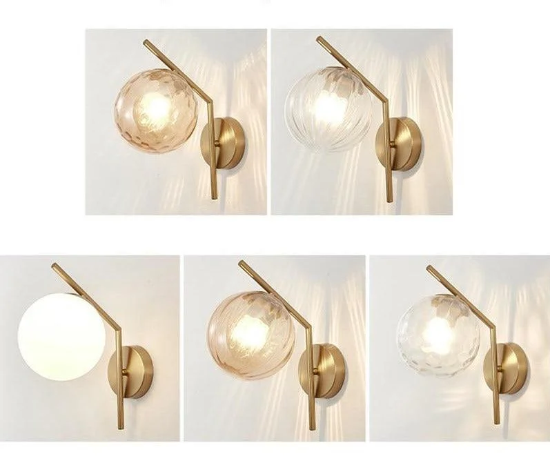 Aleta - Modern Glass Globe Wall Light -Bathlova