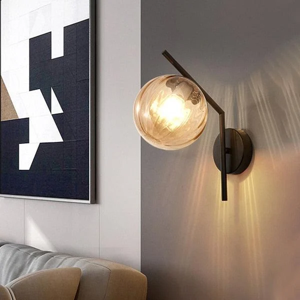 Aleta - Modern Glass Globe Wall Light -Bathlova