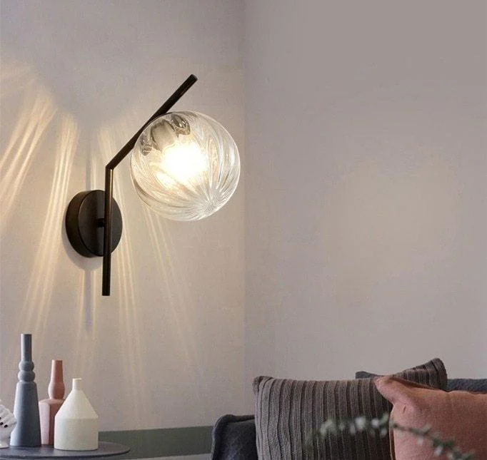 Aleta - Modern Glass Globe Wall Light -Bathlova