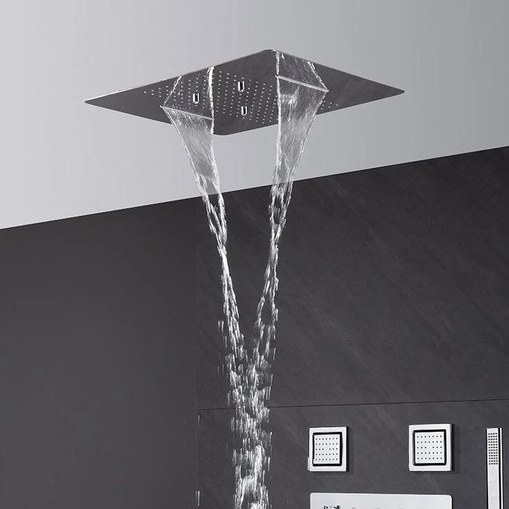 All-copper Concealed Shower Set In-wall Bathroom Minimalist Waterfall Shower -Bathlova