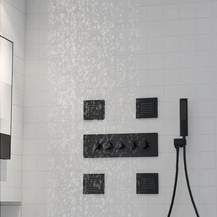 All-copper Concealed Shower Set In-wall Bathroom Minimalist Waterfall Shower -Bathlova