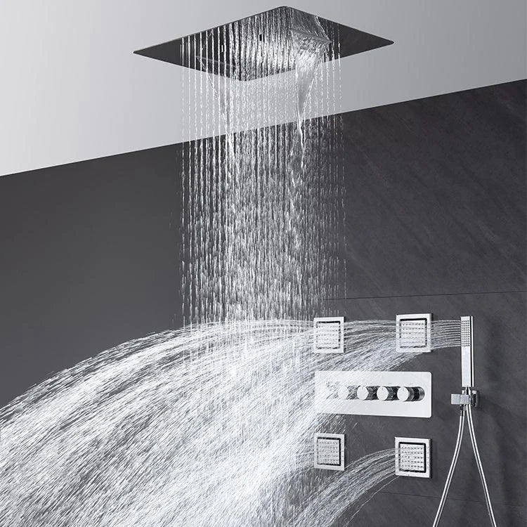 All-copper Concealed Shower Set In-wall Bathroom Minimalist Waterfall Shower -Bathlova