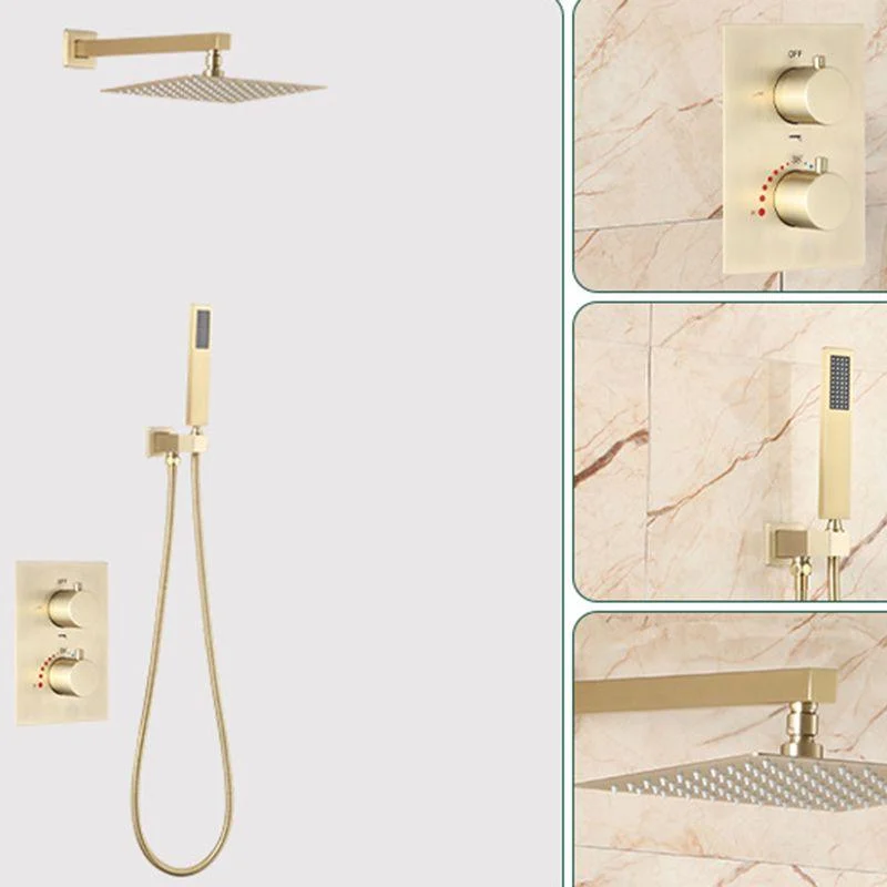 All-copper Shower Set into The Wall Pressurized Shower with Constant Temperature Concealed -Bathlova