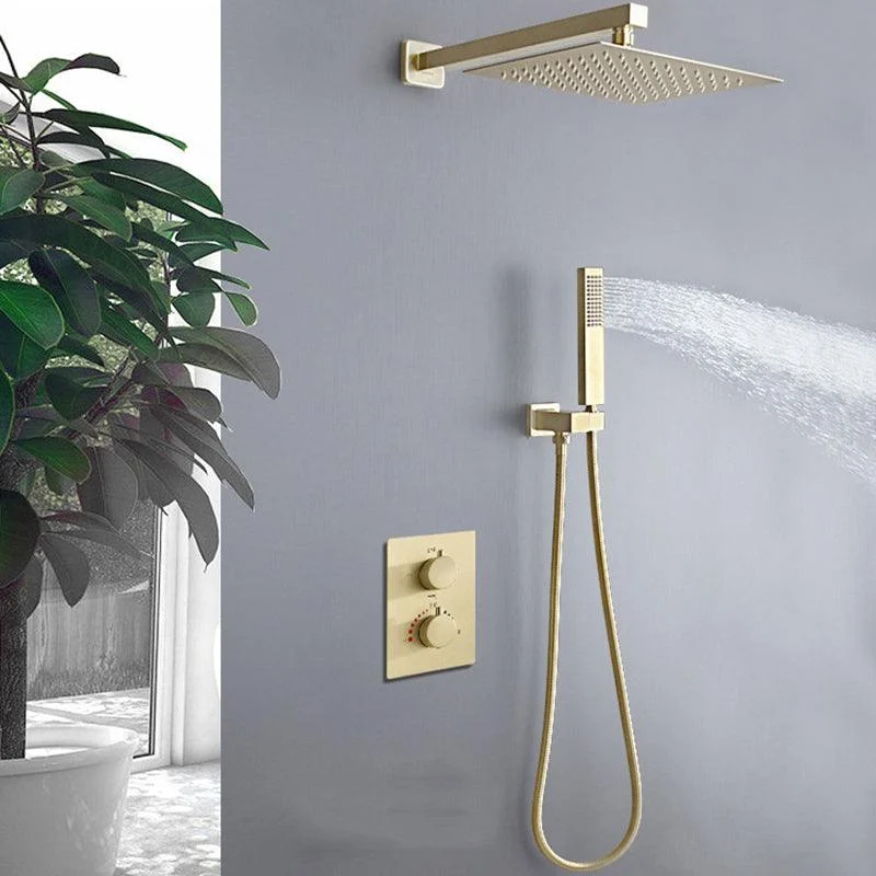 All-copper Shower Set into The Wall Pressurized Shower with Constant Temperature Concealed -Bathlova