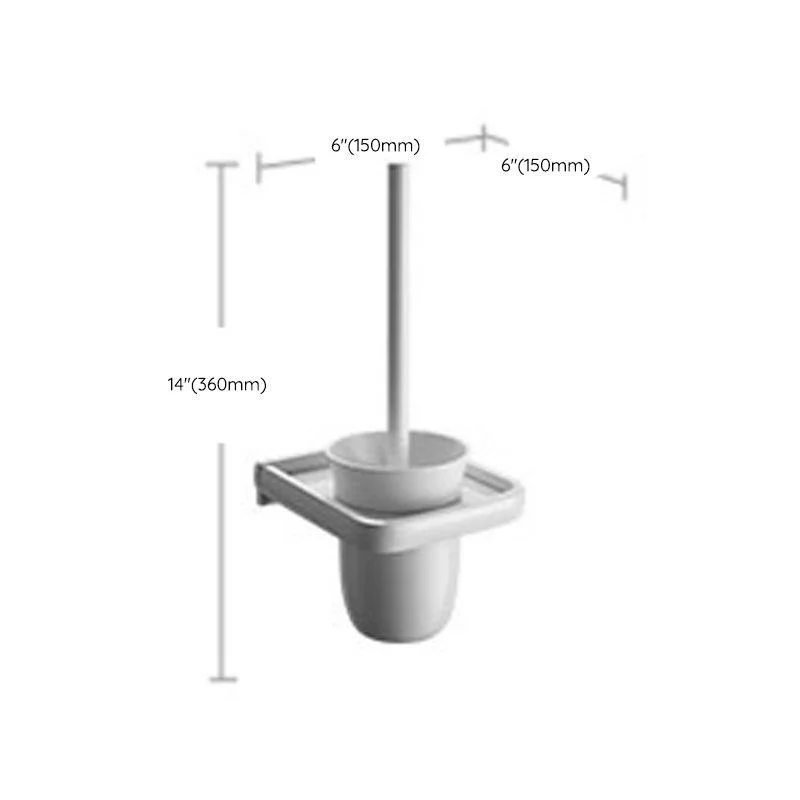 Aluminum Bath Hardware Set Modern White Bathroom Accessory Set -Bathlova