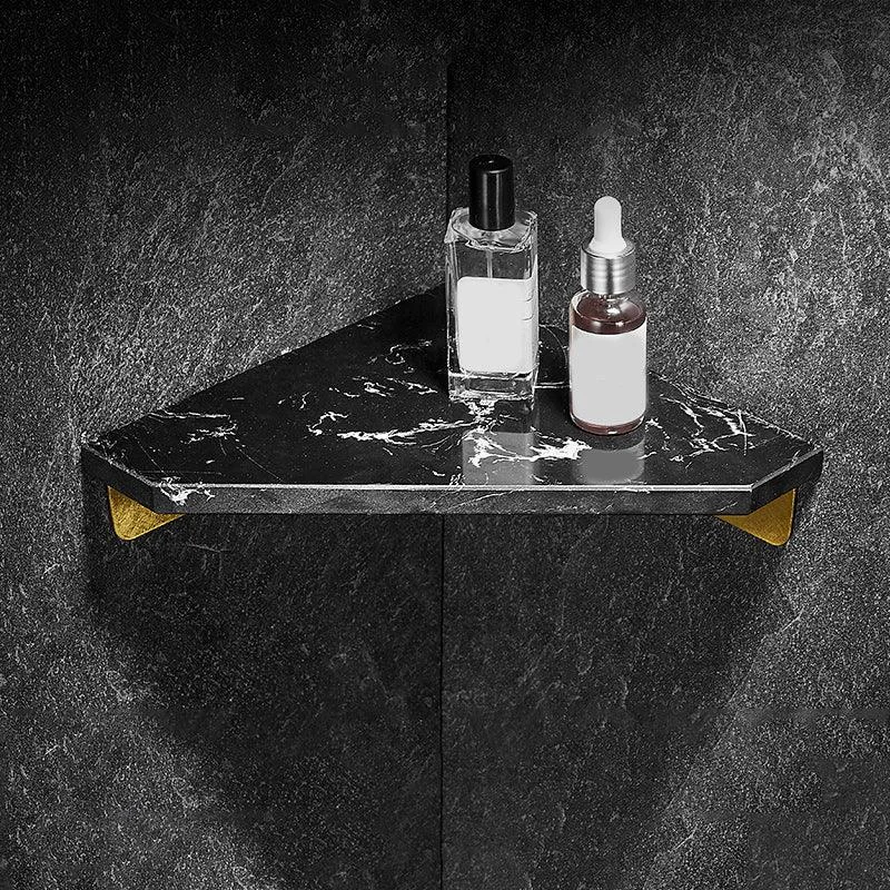 Aluminum Bathroom Accessory Set 1.57 Inches Tall Marble Bath Shelf -Bathlova