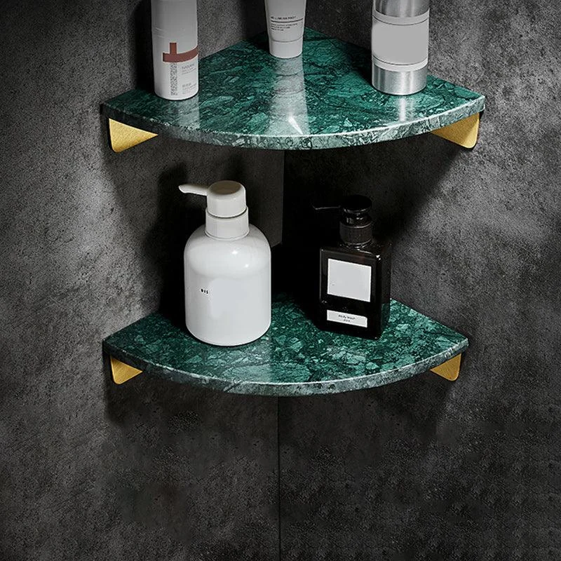 Aluminum Bathroom Accessory Set 1.57 Inches Tall Marble Bath Shelf -Bathlova