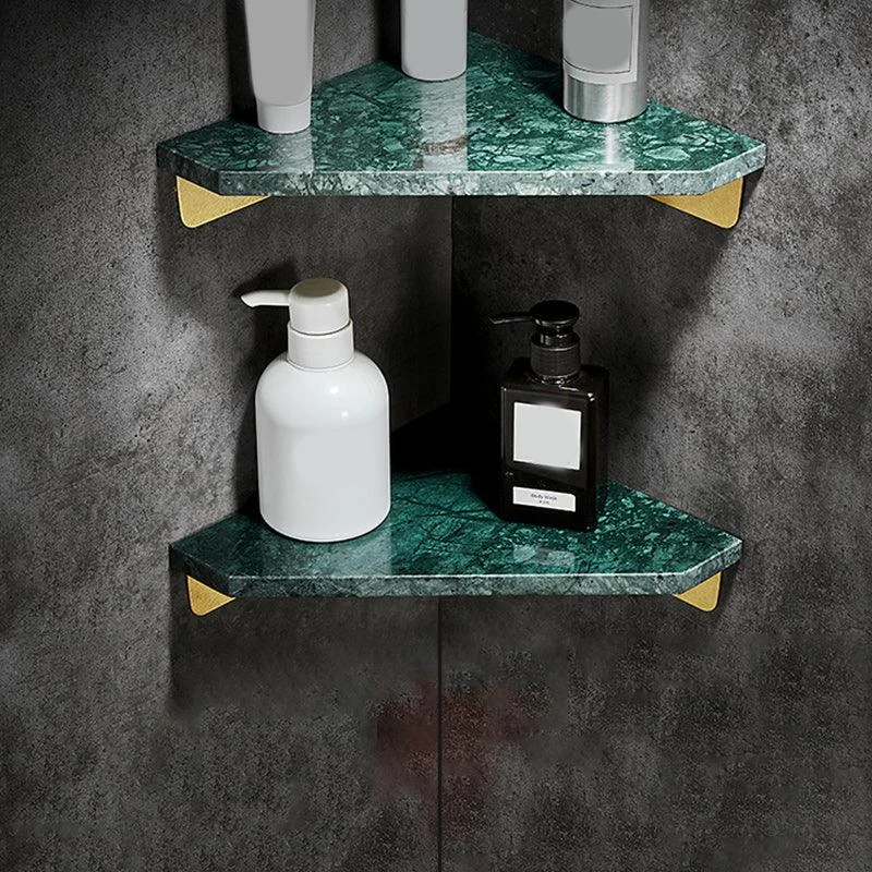 Aluminum Bathroom Accessory Set 1.57 Inches Tall Marble Bath Shelf -Bathlova