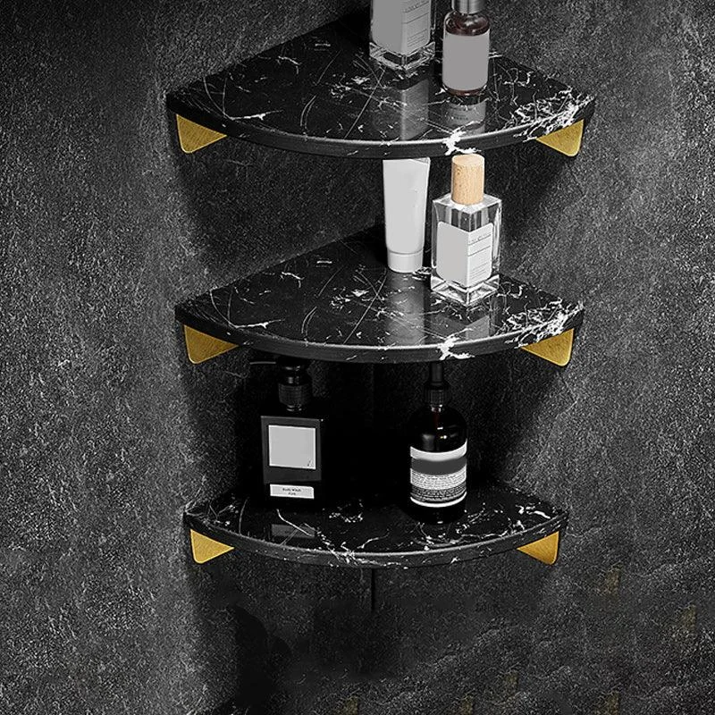 Aluminum Bathroom Accessory Set 1.57 Inches Tall Marble Bath Shelf -Bathlova