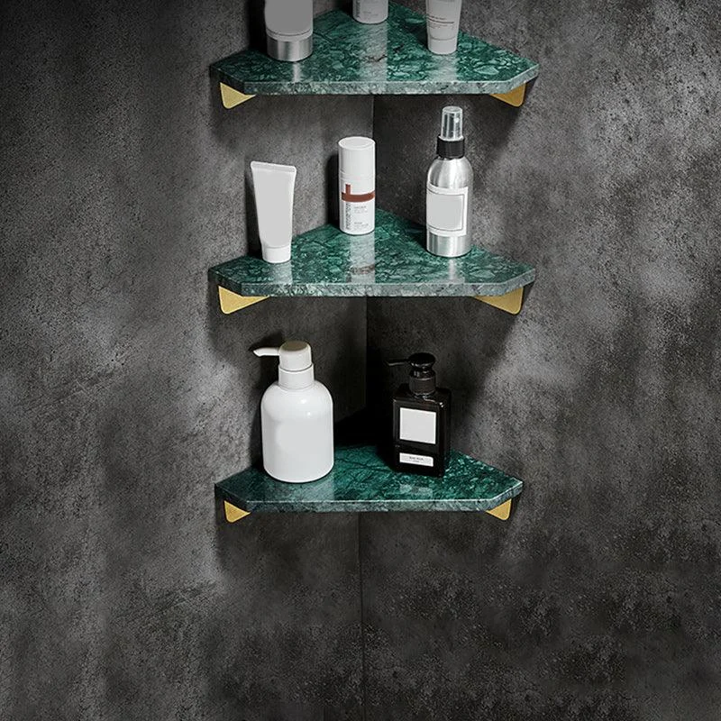 Aluminum Bathroom Accessory Set 1.57 Inches Tall Marble Bath Shelf -Bathlova