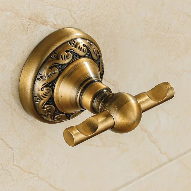 Aluminum Bathroom Hook with Antique Brass Finish Bathroom Accessory -Bathlova