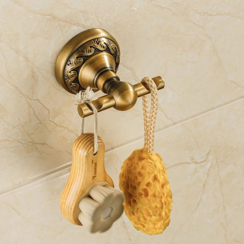 Aluminum Bathroom Hook with Antique Brass Finish Bathroom Accessory -Bathlova