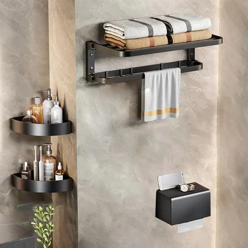 Aluminum Modern 7-Piece Bathroom Accessory Set Black Bathroom Hardware -Bathlova