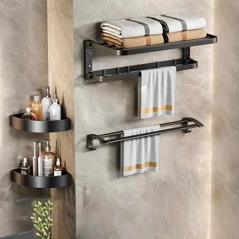 Aluminum Modern 7-Piece Bathroom Accessory Set Black Bathroom Hardware -Bathlova