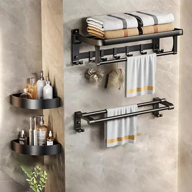 Aluminum Modern 7-Piece Bathroom Accessory Set Black Bathroom Hardware -Bathlova