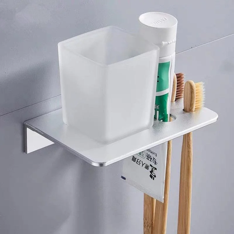 Aluminum Toothbrush Holder Wall Mounted Shelf Bath Accessories -Bathlova