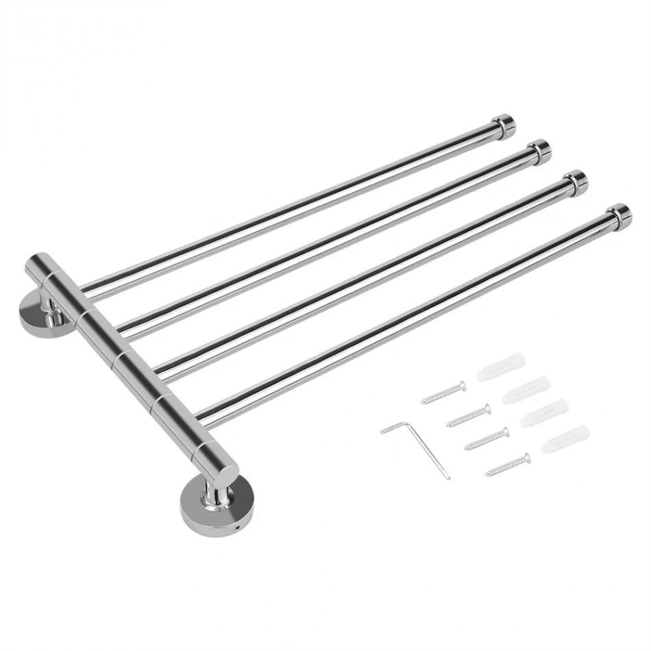 Anti-rust Stainless Steel Rotating Towel Rack Bathroom Accessory -Bathlova