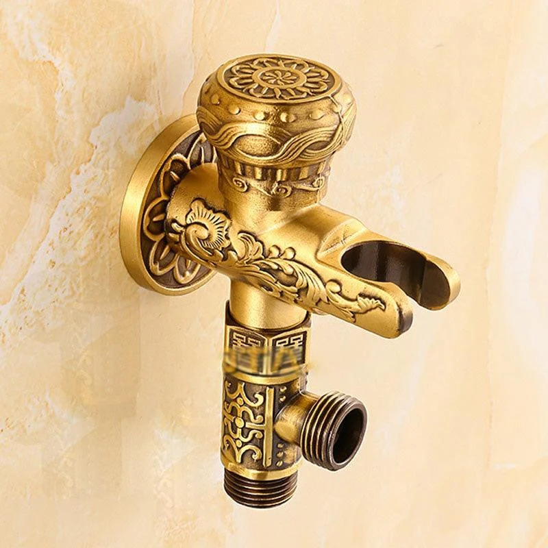 Antique Brass Bathroom Bidet Exquisite Carved With Hand Sprayer -Bathlova