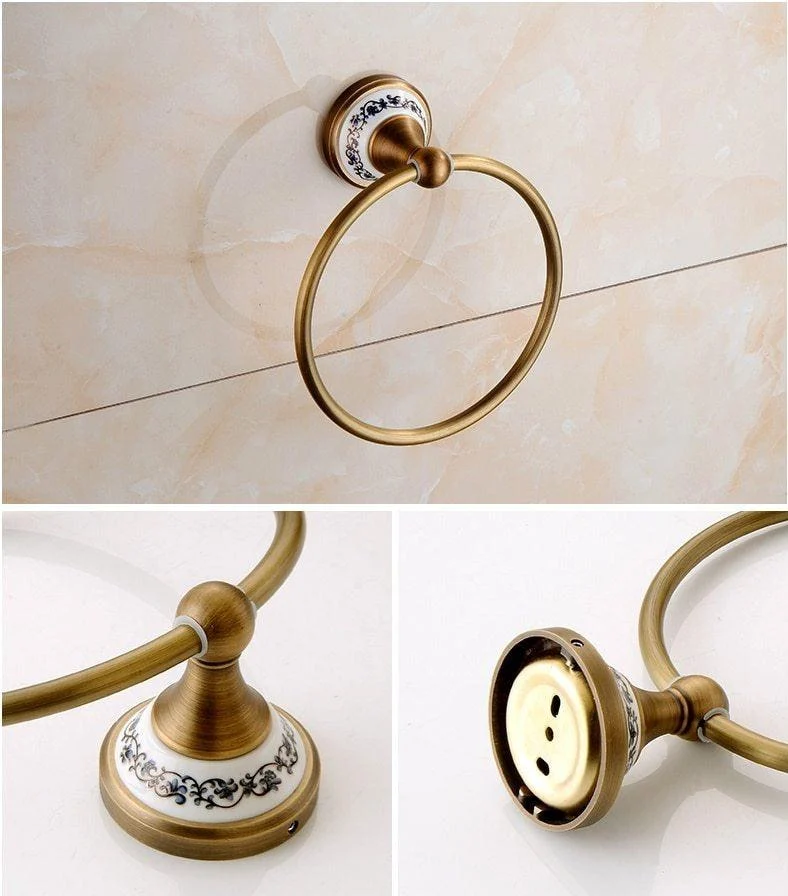 Antique Brass Bathroom Hardware Set -Bathlova